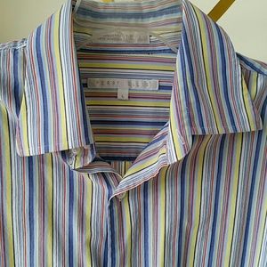 Perry Ellis blue yellow red men's shirt.